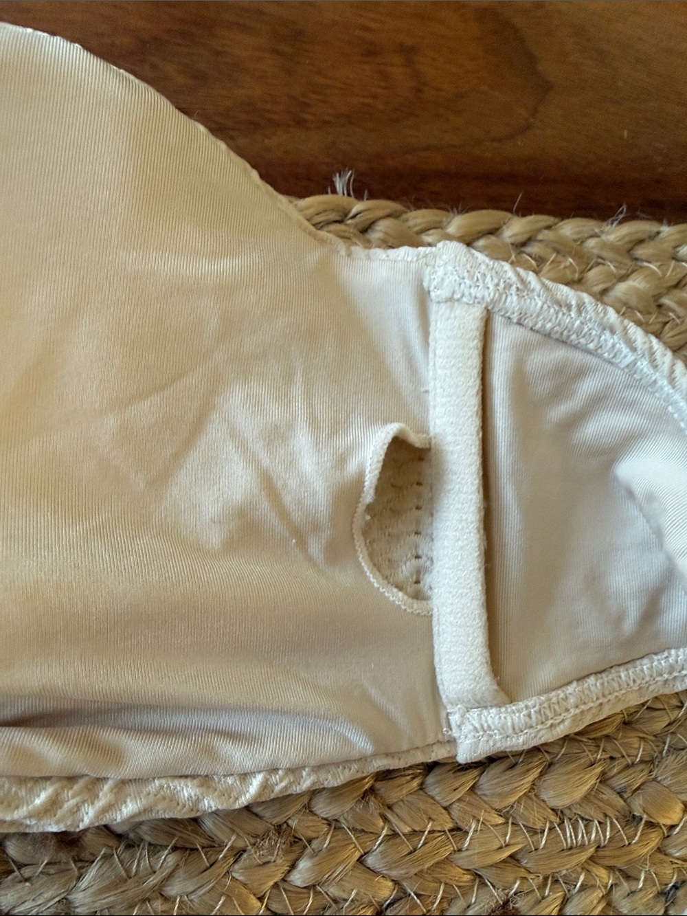Monday Swimwear Cream Vanilla Bandeau Textured Bikini Set Med/Lg - Picture 8 of 11